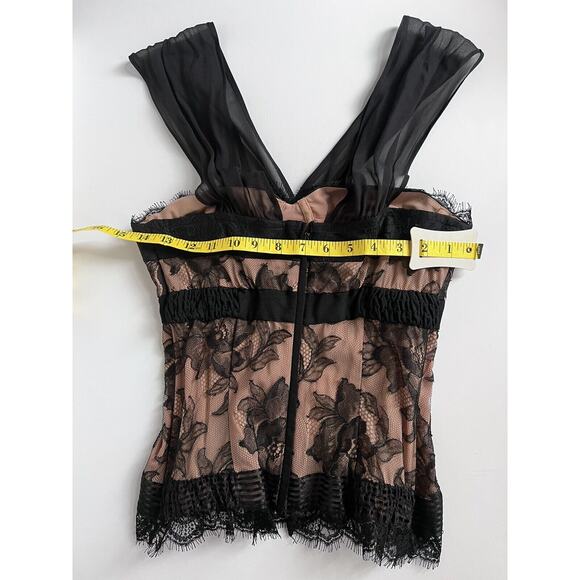 vtg LA PERLA cami y2k goth grunge Black Lace TOP Bustier Camisole Size 44 NWT - Picture 4 of 9